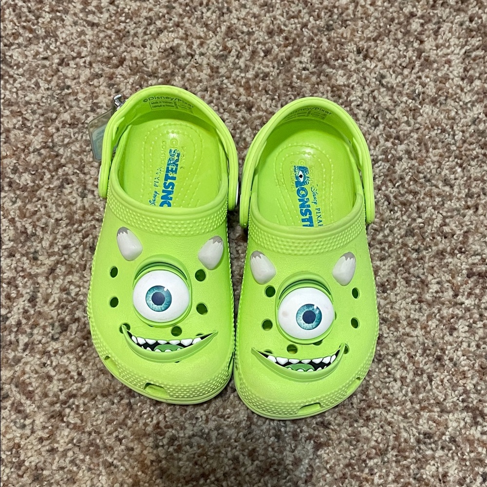 Disney Monsters Inc. Lime Green Kids Crocs